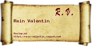 Rein Valentin névjegykártya